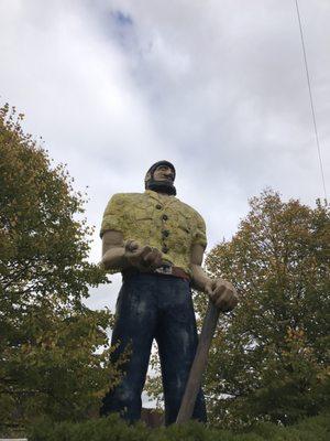 The timbers man.  The statue has a long history in Muncie