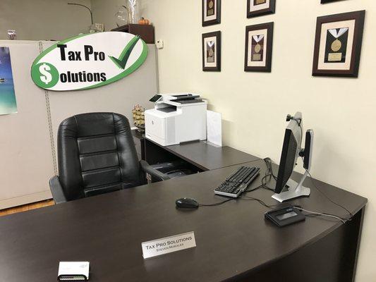 Tax Pro Solutions - Steven's desk.