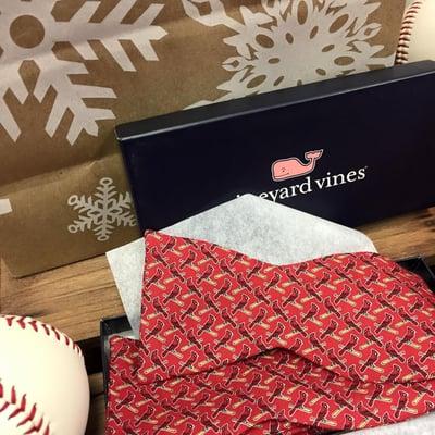 The exclusive Vineyard Vines MLB St Louis Cardinals necktie was such a hit - we ordered custom bow ties, too!