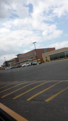 The school from the driveway