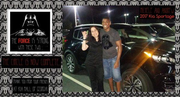 It took "less than 12 Parsecs" for them to decide on this 2017 Kia Sportage! Congratulations to Michele and Andrew!