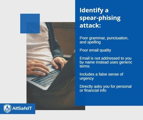 Spear-phishing attacks are email or electronic scams targeted towards specific individuals, organizations, or businesses.