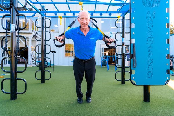 Owner, Scott Gillespie, in the Outdoor Playground.