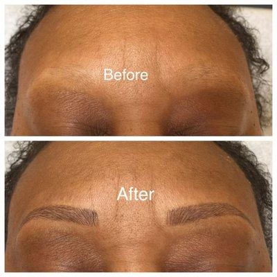 Eyebrow Microblading look before and after