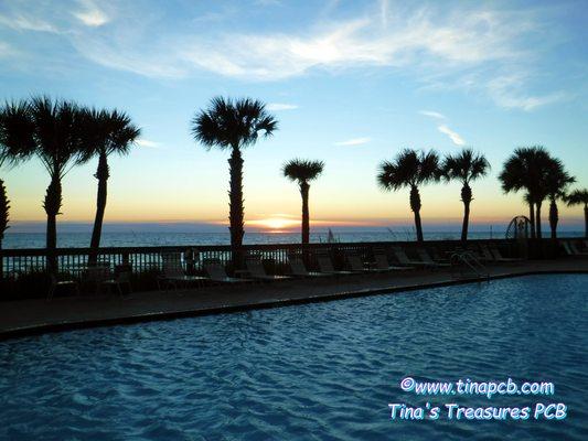 View of the Pool deck around sunset - 2 pools, 2 hot tubs