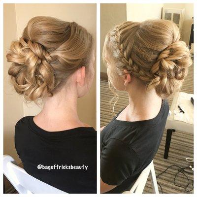 A braided updo for this pretty girl!