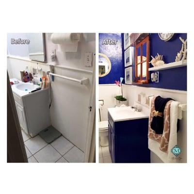 My bathroom before and after!  Love it!