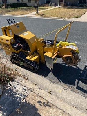 Stump grinder.