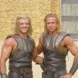 KFM Stunt Double, Buster Reeves, with Brad Pitt on set of Troy