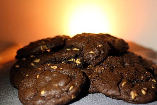 Chocolate Cookies with Peanut Butter Chips