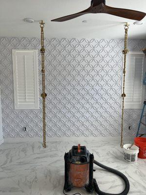 Installation of vinyl wall tiles