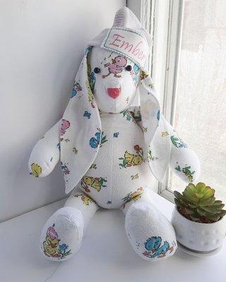 Hospital nursery blanket preserved in a beautiful stuffie.