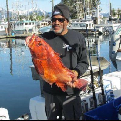 Ed with his reds caught with his rod