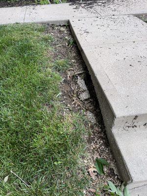 Flow of water along steps