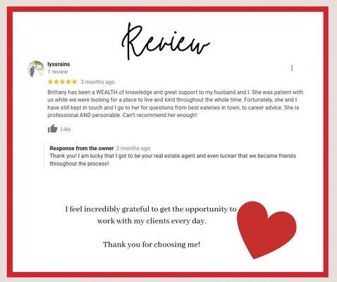 Review from one of my favorite clients!