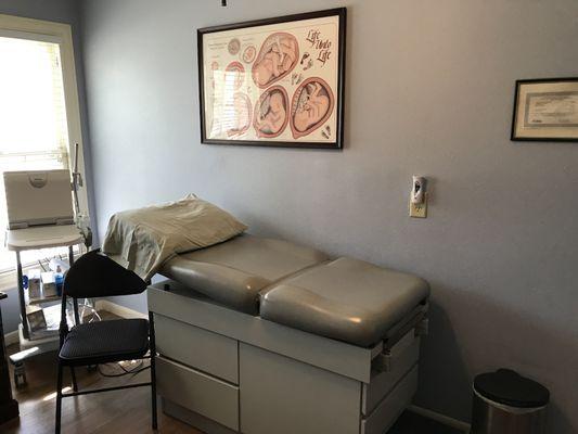 This is our exam room complete with ultrasound.