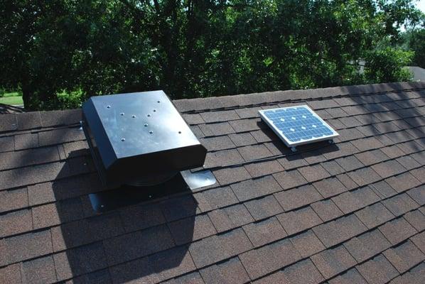 Installing a solar powered attic ventilator  with a radiant barrier insures your attic will never get much hotter then the am...