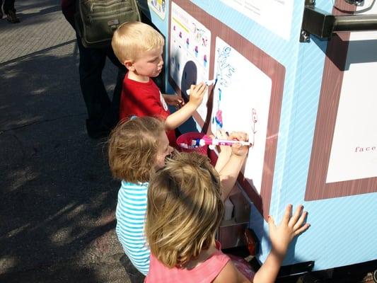 Kids Corner, where you can write on the cart, big kids and little kids.