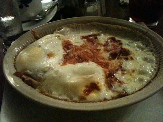 Baked eggs, still sizzling!