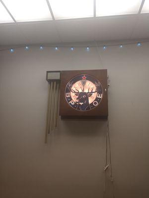 Clock in the lodge.