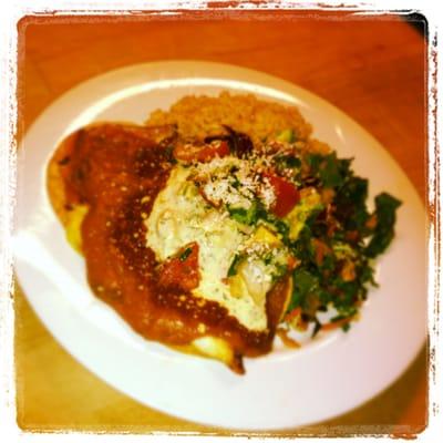 Empadao Brazilian Chicken Pot Pie with Arroz y ensalada.