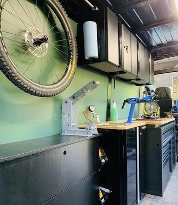 Interior of TunaBird Bikes Mobile Shop. We have everything it takes to keep you rolling with perfection!