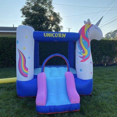 Unicorn bounce house, Toddler sized!