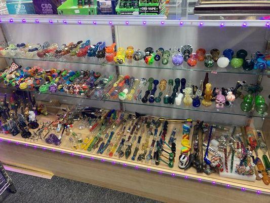 Cigarettes, Vape, CBD, Delta 8, Cigars, Rolling papers, Hookahs, glass pipes and many more items.