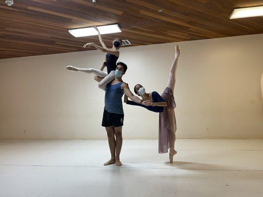 Christine Ng with Stephan Azulay of Royal Winnipeg Ballet & Alumna, Olivia Tang-Mifsud, former Joffrey Ballet artist.