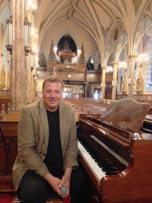 Prof. David Musial at the beautiful Saint Anthony of Padua Church in Jersey City. He plays this wonderful piano here often.