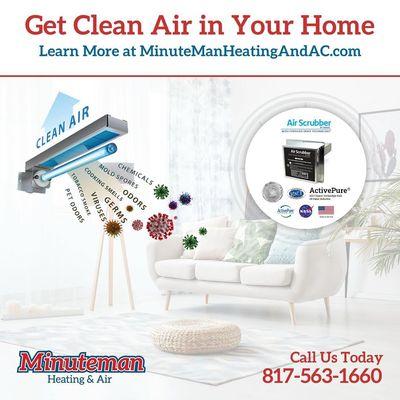 Get clean air in your home and help kick those allergy symptoms to the curb with our Air Scrubber that installs directly into your system.