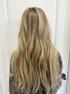 Natural blonde highlights.