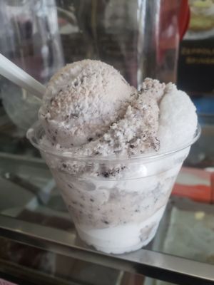 Cookies and creme and coconut Italian ice