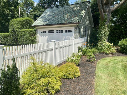 White 4' Tall Victorian PVC Spaced Picket Fence