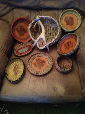 pine needle baskets made from local tree