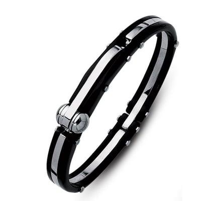 From the JTC Collection, this bold men's bracelet is crafted of sturdy stainless steel with a deployment clasp.