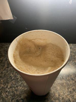 Fresh hot latte only fill 60%