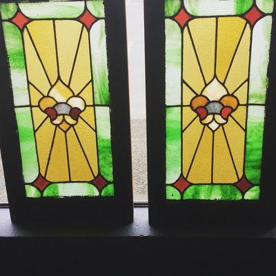 Beautiful stain glass windows saved from an old farm house in Grays Harbor, Wa.