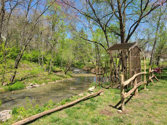 Out back by the creek.