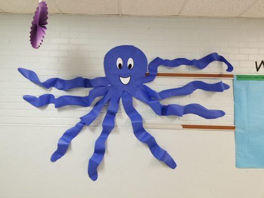 His school's theme is Under the Sea this year, this is just one of the many cute octopuses made. Love it! So creative.