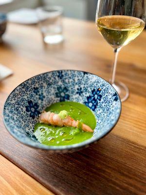 Nathan Matkowsky, May 2023 - Louisiana shrimp, little gem, fresh wasabi