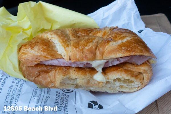 Croissant with Ham, Egg, and Cheese