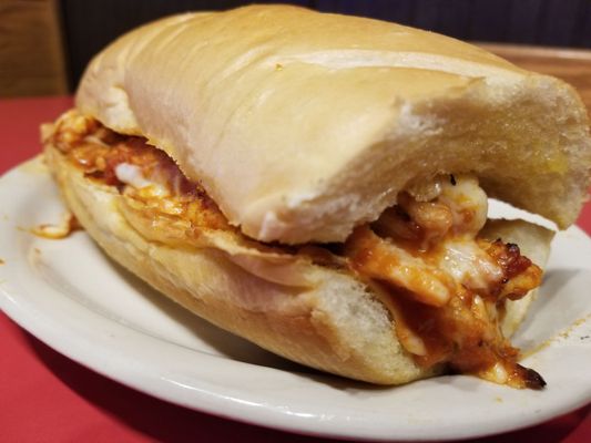 The very large Chicken Parmesan oven baked sub.