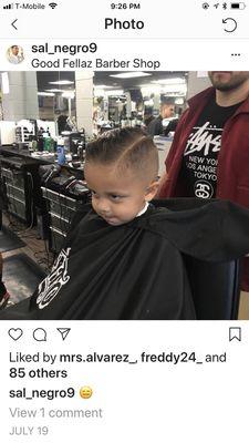 Love how he leaves  my grandson hair cut always does amazing job.