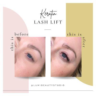 Lumi Beauty Studio Keratin Lash Lift Before and After