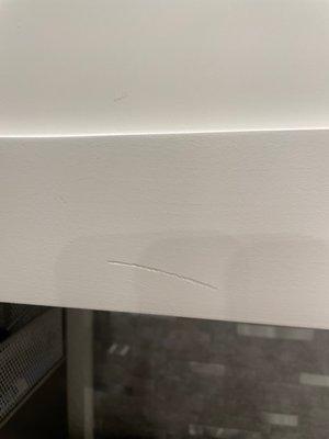 Scratched cabinet