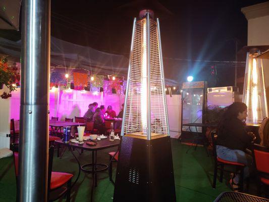 Patio with heaters