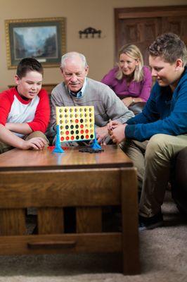 By having a caregiver take care of the daily tasks, now the family can spend quality time together when they visit