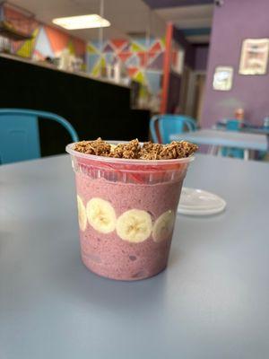 Tropical Açaí Bowl with granola swapped out for almonds.