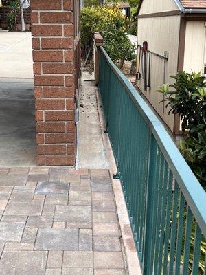 Wrought iron is leaning, looks un-professional! This was just installed by Maciel Masonry!